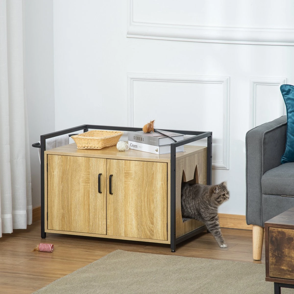 PawHut Katzentoilett Mit Griff D31-053 4 PawHut Katzentoilett Mit Griff D31-053 - Afbeelding 2