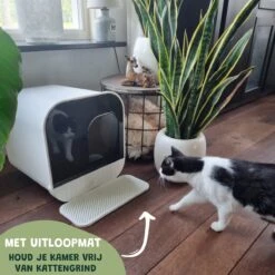 De Blaffende Kat Moderne Kattenbak - Met Uitneembare Lade En Kattenbak Mat -Katten Benodigdheden Winkel 1200x1200 661