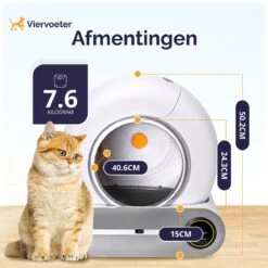 Viervoeter™ Kattenbak Zelfreinigend – Automatische Kattenbak – Zelfreinigende Kattenbak – Anti-geur – 53x58x55cm – Bedienen Via App – 65 Liter -Katten Benodigdheden Winkel 1200x1200 688