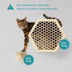 Navaris Katten Klimwand 4-delige Set - Katten Klimmuur Voor Binnenshuis - Kattenmeubel Met Wandmontage - Met Drie Plankjes Voor Meer Klimplezier -Katten Benodigdheden Winkel 1200x1200 748