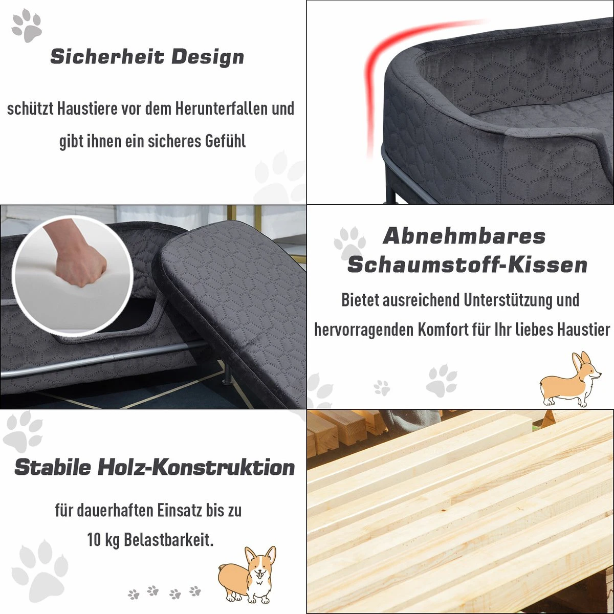 PawHut Hondenbank Met Rugleuning Huisdierenbank Met Metalen Poten Hondenbed Kattenbank D04-157 13 PawHut Hondenbank Met Rugleuning Huisdierenbank Met Metalen Poten Hondenbed Kattenbank D04-157 - Afbeelding 11