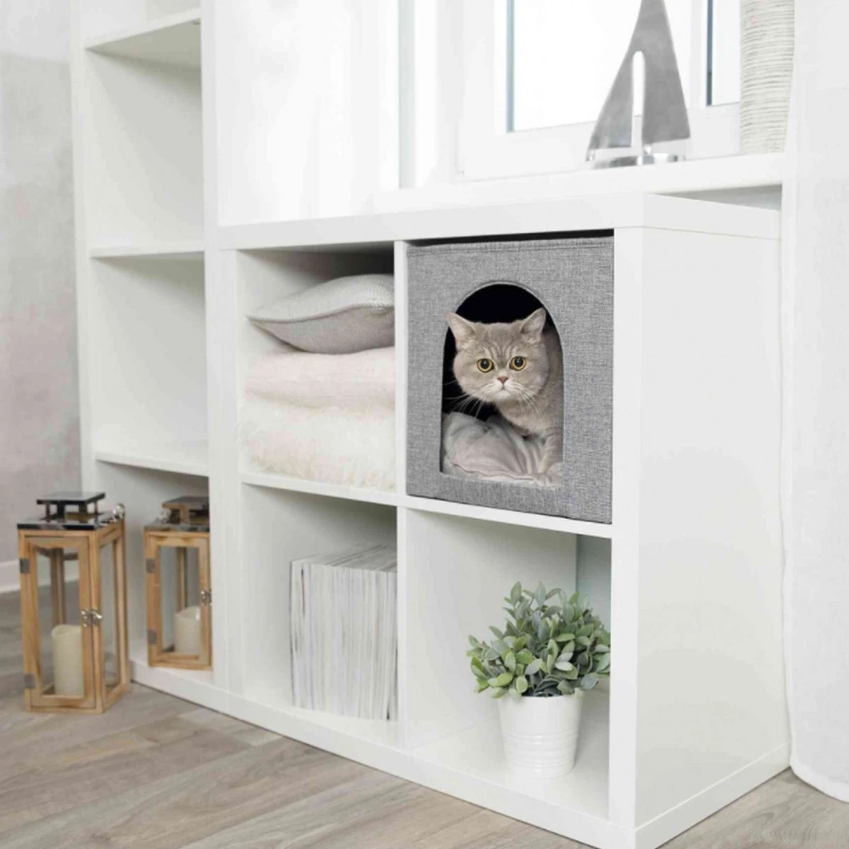 Trixie Kattenmand Iglo Ella Grijs - 33X33X37 CM 5 Trixie Kattenmand Iglo Ella Grijs - 33X33X37 CM - Afbeelding 3