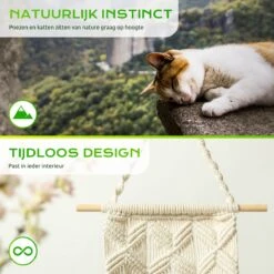 Qoods Kattenhangmat Macramé - Hangende Kattenmand Raam Of Radiator - Kattenbed - Poezenmand -Katten Benodigdheden Winkel 1200x1200 892