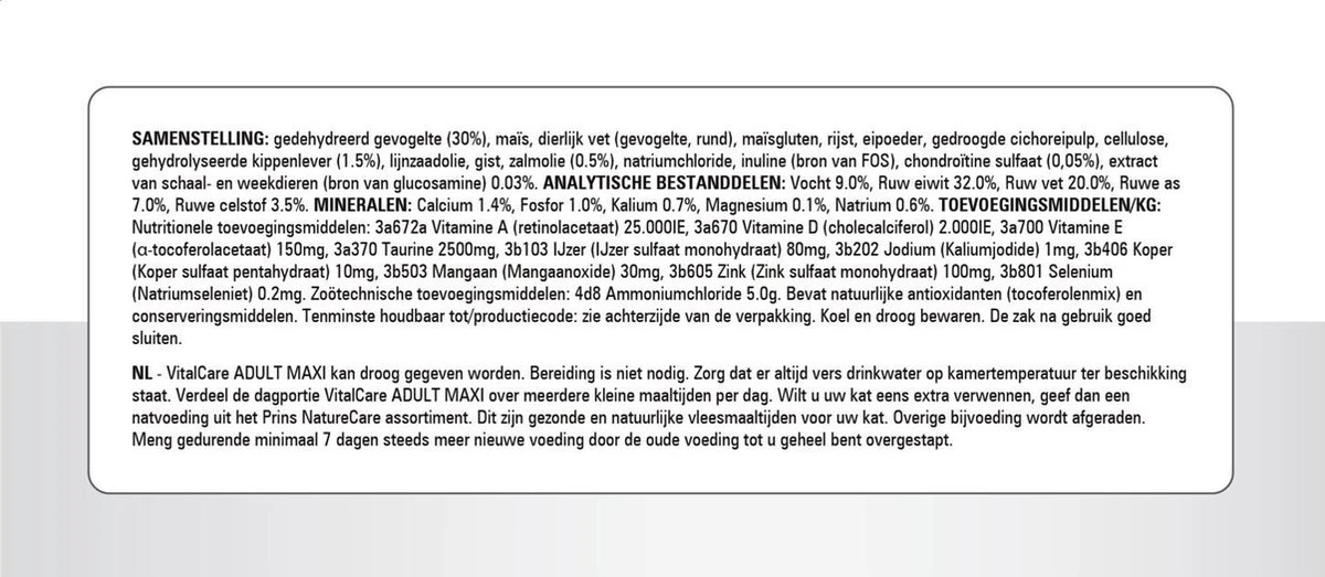 Prins - VitalCare Adult Maxi - Kattenvoer - 5 Kg 9 Prins - VitalCare Adult Maxi - Kattenvoer - 5 Kg - Afbeelding 7