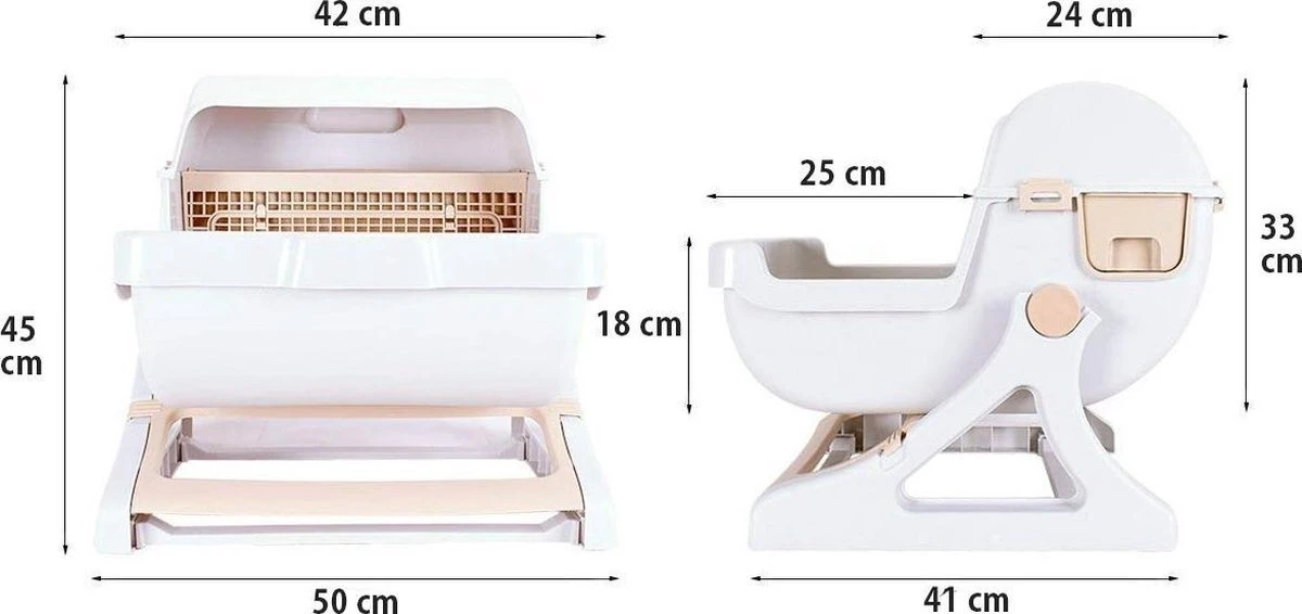 Eyzo Zelfreinigende Kattenbak Roze - 50x50x46 Cm - Toilet Voor Katten 5 Eyzo Zelfreinigende Kattenbak Roze - 50x50x46 Cm - Toilet Voor Katten - Afbeelding 3