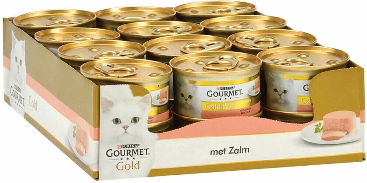 Gourmet Gold Mousse - Kattenvoer Natvoer - Zalm - 24 X 85 Gr 4 Gourmet Gold Mousse - Kattenvoer Natvoer - Zalm - 24 X 85 Gr - Afbeelding 2