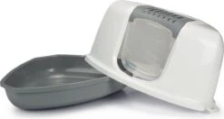Savic Hoek Kattenbak Nestor Grijs / Wit - 58.5X45.5X40 CM -Katten Benodigdheden Winkel 1200x643
