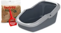 Peewee - Kattenbak EcoMinor Grijs Startpakket - 56 X 39 X 27.5cm -Katten Benodigdheden Winkel 1200x662 3