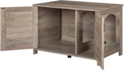 Kattenhuis Met Dubbele Deurtjes - Kattenkast Met Ruimte Voor Kattenbak - Kist Met Grote Opbergruimte - Bruikbaar Als Bank &bijzettafel - Voor In Slaapkamer & Gang - Greige -Katten Benodigdheden Winkel 1200x682 1