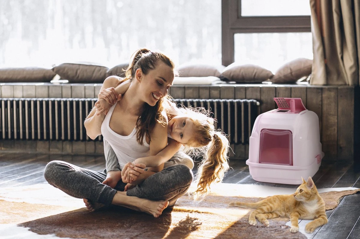 Imac Easy Cat - Roze - Kattenbak - 40,5 X 50 X 41 Cm 4 Imac Easy Cat - Roze - Kattenbak - 40,5 X 50 X 41 Cm - Afbeelding 2