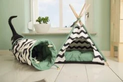 Beeztees Kioni Tipi Tent - Kattenhuis - Zwart/Wit - 50x50x70 Cm -Katten Benodigdheden Winkel 1200x800 47