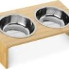 Navaris Verhoogd Dubbel Dieren Voedingsstation - 2 Kommen Voor Katten En Kleine Honden - Roestvrij Staal - Verhoogde Bamboe Standaard -Katten Benodigdheden Winkel 1200x801 2