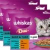 Whiskas 1+ Natvoer - Duo Surf & Turf - Selectie In Gelei - Maaltijdzakjes 48 X 85 G -Katten Benodigdheden Winkel 1200x829