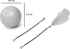 Catchit!® Interactieve Zelfrollende Bal Katten - Kattenspeeltjes - Inclusief USB Kabel En Staartjes - Kattenspeelgoed - Smart - Grijs -Katten Benodigdheden Winkel 1200x839