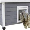 Merkloos Rexa® Kattenhuisje Van Dennenhout Wit/grijs 57x45x43cm | Kattenmand Voor Buiten Of In Huis | Beschermt Kat Tegen Kou En Geeft Veilig Gevoel | Makkelijke Ingang | Hoogwaardig Hout | Kattenbak | Katten Huis -Katten Benodigdheden Winkel 1200x842 3
