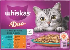 Whiskas 1+ Natvoer - Duo Surf & Turf - Selectie In Gelei - Maaltijdzakjes 48 X 85 G 9 Whiskas 1+ Natvoer - Duo Surf & Turf - Selectie In Gelei - Maaltijdzakjes 48 X 85 G -Katten Benodigdheden Winkel 1200x852