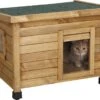 Merkloos Rexa® Kattenhuisje Van Dennenhout 57x45x43cm | Kattenmand Voor Buiten Of In Huis | Beschermt Kat Tegen Kou En Geeft Veilig Gevoel | Makkelijke Ingang | Hoogwaardig Hout | Kattenbak | Katten Huis -Katten Benodigdheden Winkel 1200x882 4