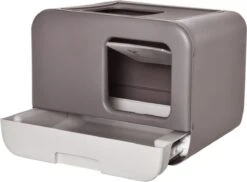 Kattenbak - 2 Uitgangen - Kattentoilet - Uitschuifbare Bodem - Met Schepje - Grijs 53 X 40 X 40 Cm -Katten Benodigdheden Winkel 1200x884 2