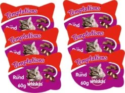Whiskas Temptations 60 G - Kattensnack - 6 X Rund&Vlees -Katten Benodigdheden Winkel 1200x894 1
