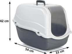 Beeztees Romeo - Kattenbak - Grijs/Wit - 57x39x41 Cm -Katten Benodigdheden Winkel 1200x899 1