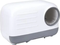 Merkloos PETLUX® XL Kattenbak Retro Design Met Lade, Schep En Opbergruimte - Grote Kattenbak - Kaki -Katten Benodigdheden Winkel 1200x904 2