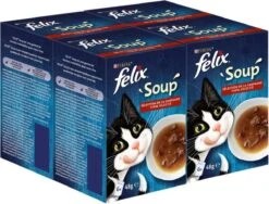 Felix Soup Vlees Selectie - Katten Natvoer - 24 X 48g -Katten Benodigdheden Winkel 1200x911