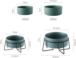 GIZMO 2x Voerbak Kat - 400 Ml - Groen - Keramische Drink- & Voerbakken Met Standaard - 13 Cm - 2 Stuks -Katten Benodigdheden Winkel 1200x917 5