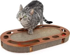 Pfotenolymp® Kattenspeelplaats 57 X 30 X 5 Cm - Interactief Kattenspeelgoed/krabplank Van Golfkarton - Krabplank - Voedselspeeltje Met Speelbal & Kattenkruid/krabplank Voor Katten -Katten Benodigdheden Winkel 1200x948 3