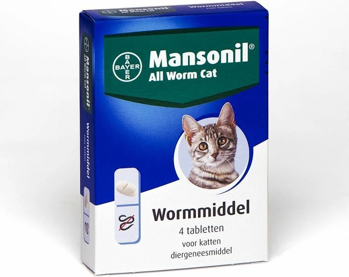 Mansonil All Worm Cat Ontworming - Kat - 4 Tabletten 2 Mansonil All Worm Cat Ontworming - Kat - 4 Tabletten