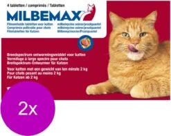 Milbemax Kat Rund - Anti Wormenmiddel - 2 X 4 Tab 2 Tot 12 Kg