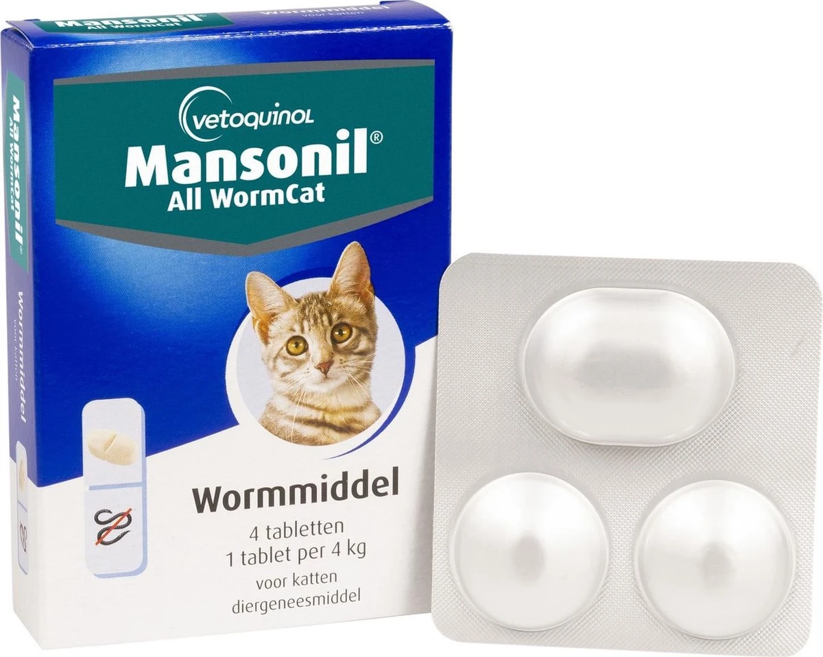 Mansonil All Worm Cat Ontworming - Kat - 4 Tabletten 5 Mansonil All Worm Cat Ontworming - Kat - 4 Tabletten - Afbeelding 4