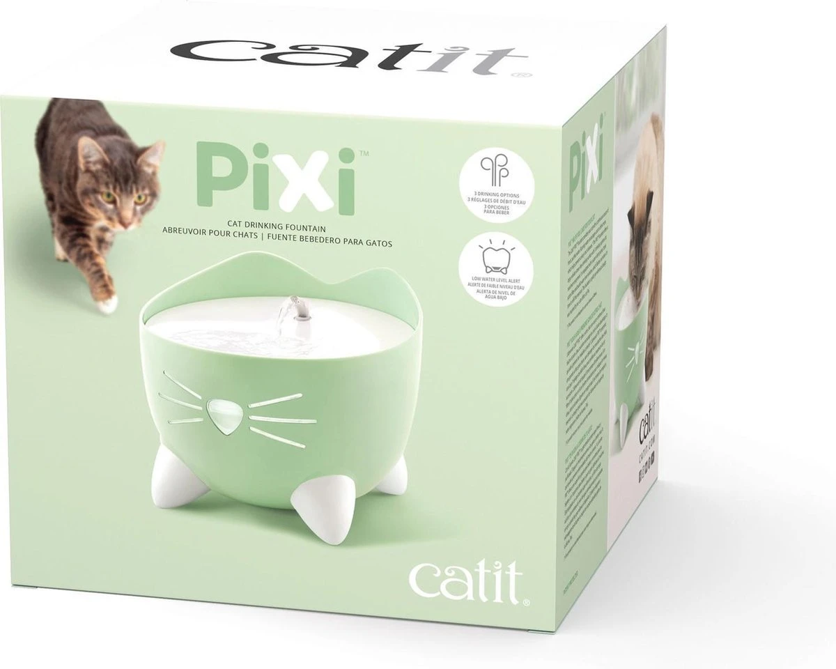 Catit Pixi Fountain - Kattendrinkbak - 20x20x16 Cm Groen 7 Catit Pixi Fountain - Kattendrinkbak - 20x20x16 Cm Groen - Afbeelding 5