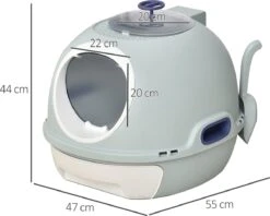 PawHut Kattentoilet Kattenbak Dakraam Bodembak Schep Draagbaar PP ABS D31-012 22 PawHut Kattentoilet Kattenbak Dakraam Bodembak Schep Draagbaar PP ABS D31-012 -Katten Benodigdheden Winkel 1200x960 4