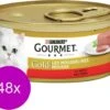Merkloos Gourmet Gold Mousse 85 G - Kattenvoer - 48 X Rund