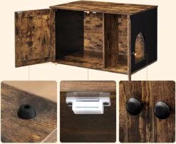 Meubelexpert Kattenhuis Voor Kattenbak - Met Deuren - Vintage - Bruinzwart - PCL002X02 11 Meubelexpert Kattenhuis Voor Kattenbak - Met Deuren - Vintage - Bruinzwart - PCL002X02 -Katten Benodigdheden Winkel 1200x983 1