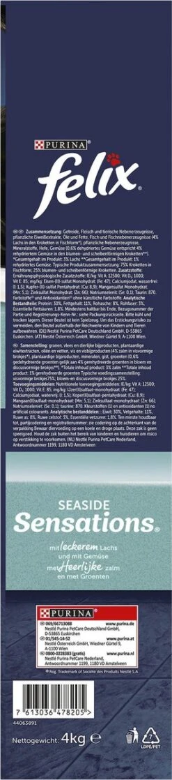 Felix Seaside Sensations - Katten Droogvoer - Zalm, Koolvis &groenten - 4kg 20 Felix Seaside Sensations - Katten Droogvoer - Zalm, Koolvis &groenten - 4kg -Katten Benodigdheden Winkel 265x1200