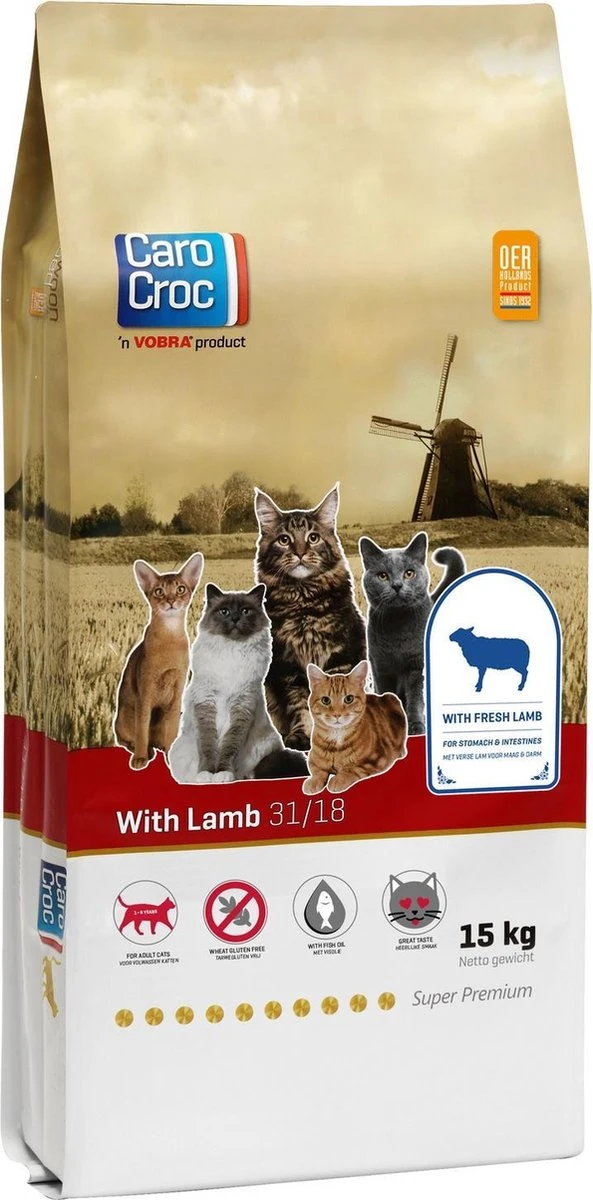 Carocroc Adult - Lam - Kattenvoer - 15 Kg 3 Carocroc Adult - Lam - Kattenvoer - 15 Kg