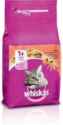 Whiskas Brokjes Adult Rund - Kattenvoer - 1 X 1,9 Kg -Katten Benodigdheden Winkel 603x1200 1