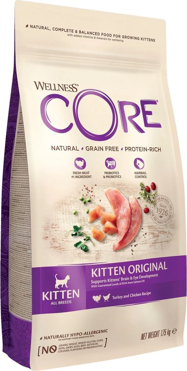 Wellness Core Grain Free Kitten - Kalkoen & Kip - Kattenvoer - 1.75 Kg 3 Wellness Core Grain Free Kitten - Kalkoen & Kip - Kattenvoer - 1.75 Kg