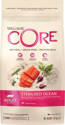 Wellness Core Grain Free Cat Sterilised - Zalm - Kattenvoer - 1.75 Kg -Katten Benodigdheden Winkel 627x1200