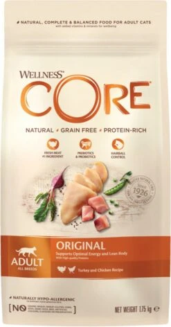 Wellness Core Kattenvoer Original Kalkoen - Kip 4 Kg -Katten Benodigdheden Winkel 628x1200 1