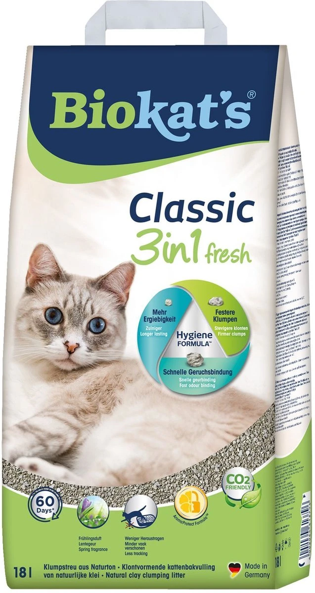 Biokat's Classic Fresh 3in1 - 18 L - Kattenbakvulling - Klontvormend - Lente Geur 9 Biokat's Classic Fresh 3in1 - 18 L - Kattenbakvulling - Klontvormend - Lente Geur - Afbeelding 7