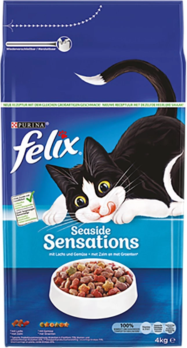 Felix Seaside Sensations - Katten Droogvoer - Zalm, Koolvis &groenten - 4kg 14 Felix Seaside Sensations - Katten Droogvoer - Zalm, Koolvis &groenten - 4kg - Afbeelding 12