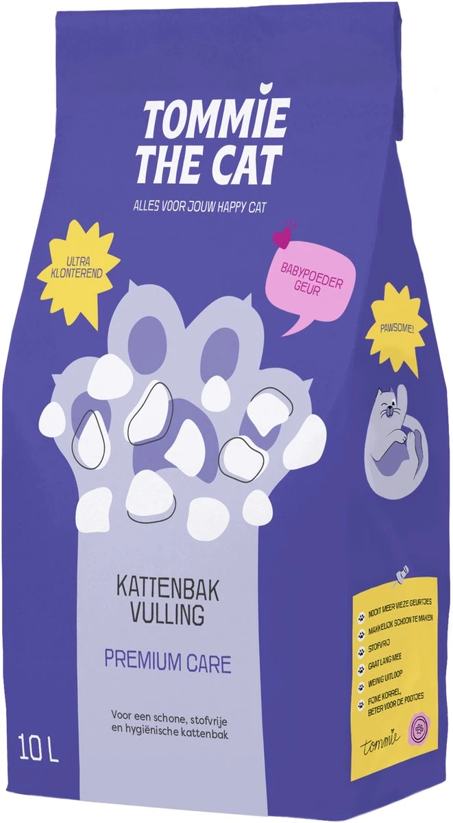 Tommie The Cat - 20L Premium Kattenbakvulling - Babypoeder Geur - Ultra Klontvormend & Stofvrij 3 Tommie The Cat - 20L Premium Kattenbakvulling - Babypoeder Geur - Ultra Klontvormend & Stofvrij