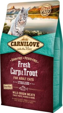 Carnilove Cat Grain Free Fresh Carp & Trout 6 Kg - Kat -Katten Benodigdheden Winkel 672x1200 2