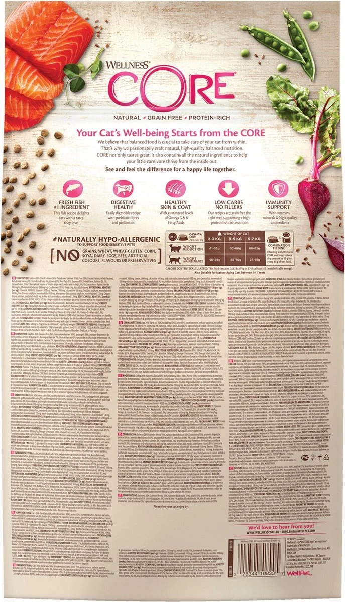 Wellness Core Kattenvoer Sterilised Zalm 4 Kg 6 Wellness Core Kattenvoer Sterilised Zalm 4 Kg - Afbeelding 4