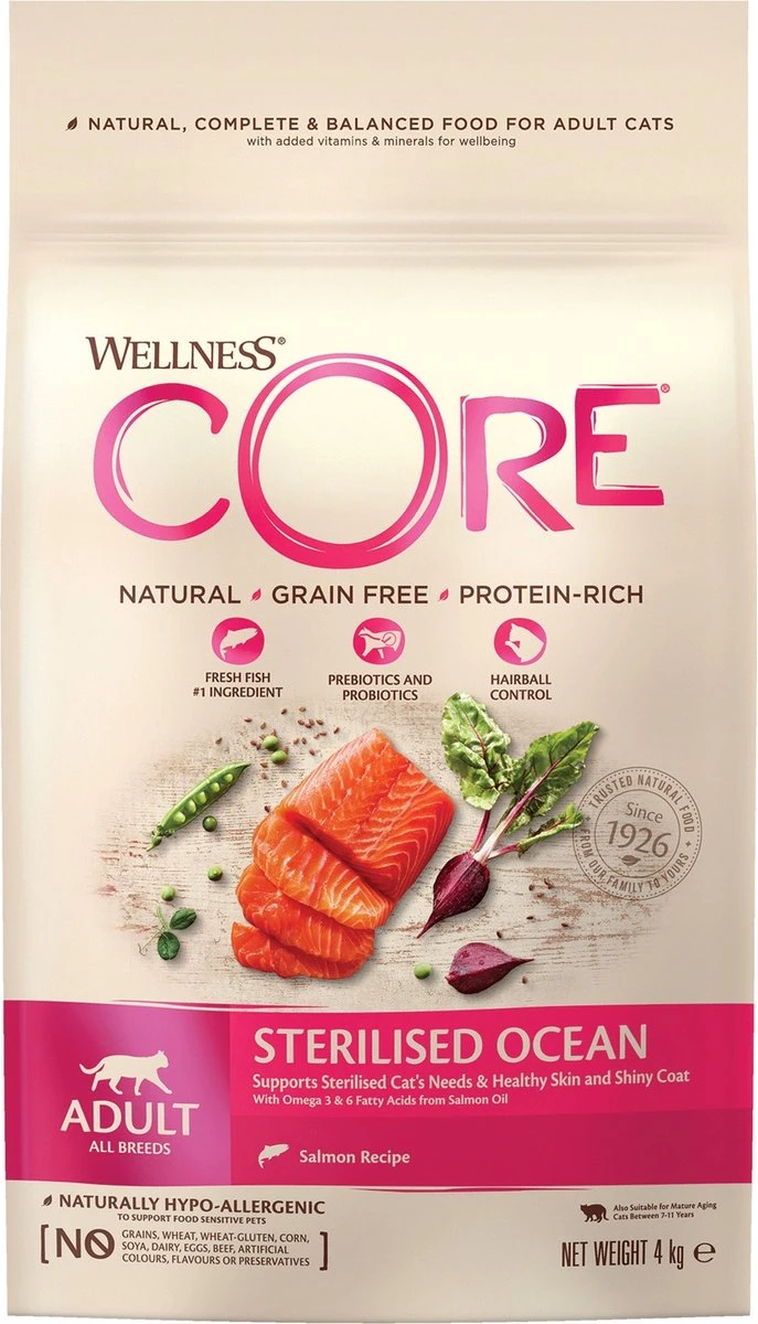 Wellness Core Kattenvoer Sterilised Zalm 4 Kg 5 Wellness Core Kattenvoer Sterilised Zalm 4 Kg - Afbeelding 3