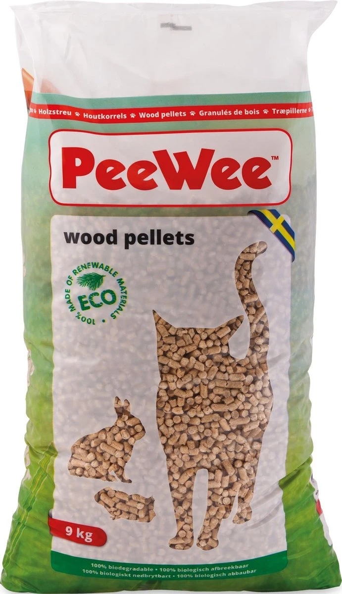 Peewee Houtkorrels Kattenbakvulling - 9 Kg (14l) 7 Peewee Houtkorrels Kattenbakvulling - 9 Kg (14l) - Afbeelding 5