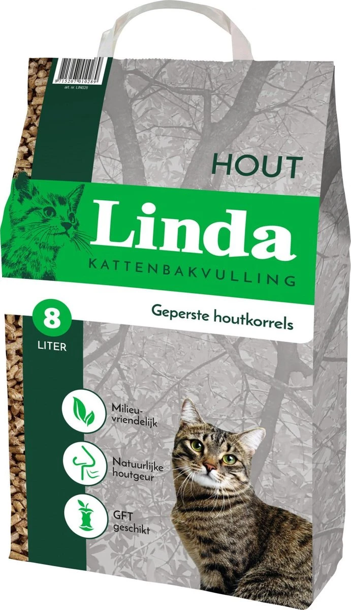 Linda Hout Kattenbakkorrel 8ltr. 3 Linda Hout Kattenbakkorrel 8ltr.