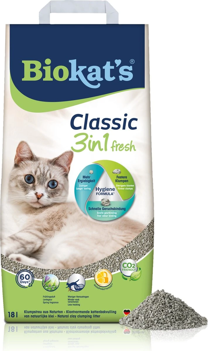 Biokat's Classic Fresh 3in1 - 18 L - Kattenbakvulling - Klontvormend - Lente Geur 3 Biokat's Classic Fresh 3in1 - 18 L - Kattenbakvulling - Klontvormend - Lente Geur